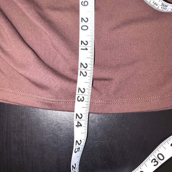 NWOT Zella Women's Small Ruched Sides Long Sleeve Athletic Shirt Brown - Picture 8 of 8